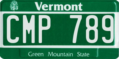 VT license plate CMP789