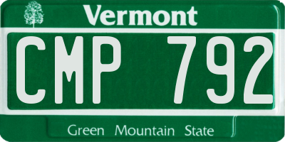 VT license plate CMP792