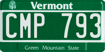 VT license plate CMP793