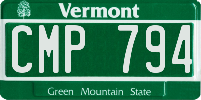 VT license plate CMP794