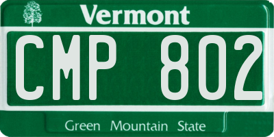 VT license plate CMP802