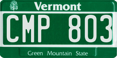 VT license plate CMP803