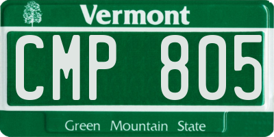 VT license plate CMP805