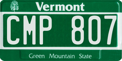 VT license plate CMP807