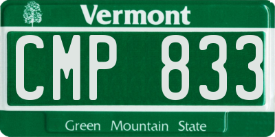 VT license plate CMP833