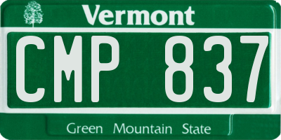 VT license plate CMP837