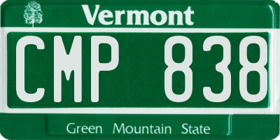 VT license plate CMP838