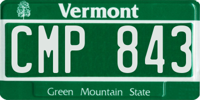 VT license plate CMP843