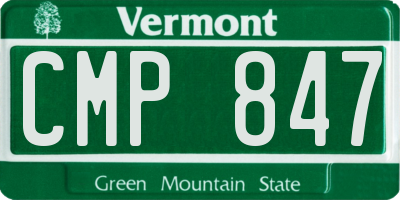 VT license plate CMP847
