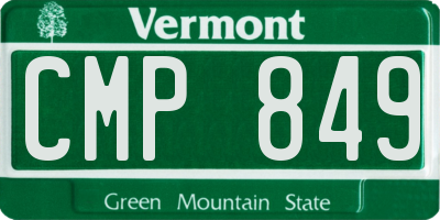 VT license plate CMP849
