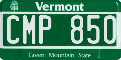 VT license plate CMP850