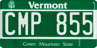 VT license plate CMP855