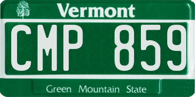VT license plate CMP859