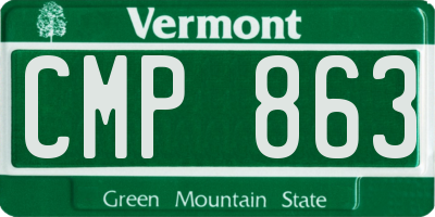 VT license plate CMP863