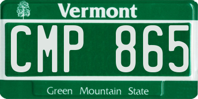 VT license plate CMP865