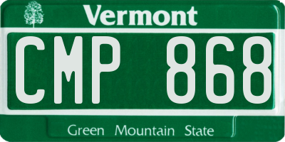 VT license plate CMP868