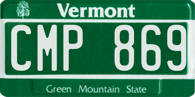 VT license plate CMP869