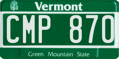 VT license plate CMP870