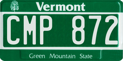 VT license plate CMP872