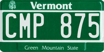 VT license plate CMP875