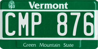 VT license plate CMP876