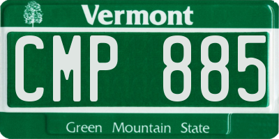 VT license plate CMP885