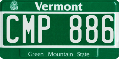 VT license plate CMP886