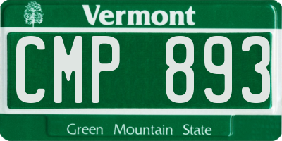 VT license plate CMP893