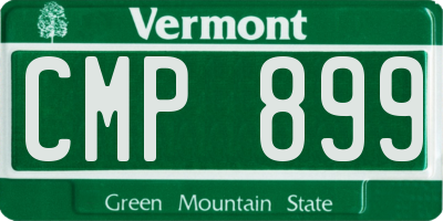 VT license plate CMP899