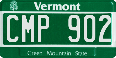 VT license plate CMP902