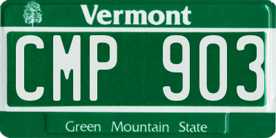 VT license plate CMP903