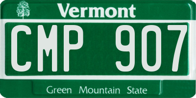 VT license plate CMP907