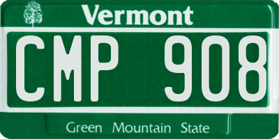 VT license plate CMP908