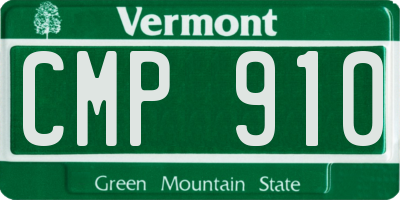 VT license plate CMP910