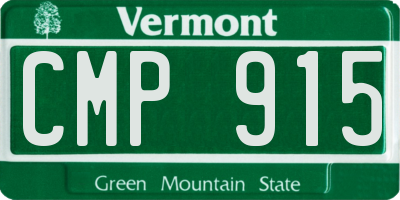 VT license plate CMP915