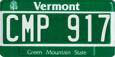 VT license plate CMP917