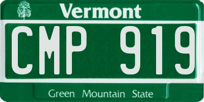 VT license plate CMP919