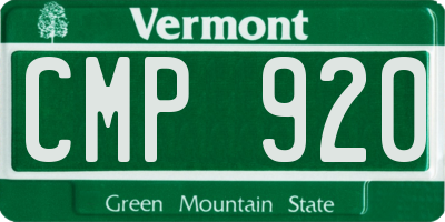 VT license plate CMP920
