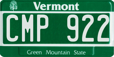 VT license plate CMP922