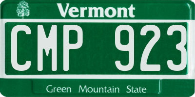 VT license plate CMP923