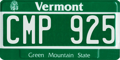 VT license plate CMP925