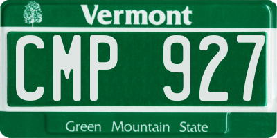 VT license plate CMP927