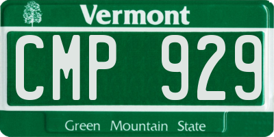 VT license plate CMP929