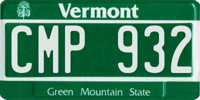 VT license plate CMP932