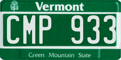 VT license plate CMP933