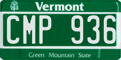 VT license plate CMP936