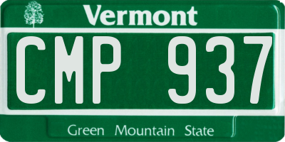 VT license plate CMP937
