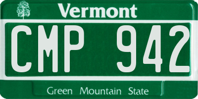 VT license plate CMP942