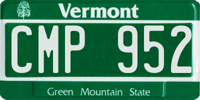 VT license plate CMP952