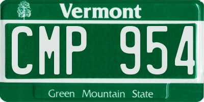 VT license plate CMP954